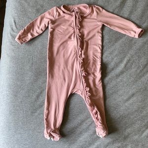 Caden Lane ruffled footed onesie